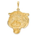 14k Large Satin Diamond-cut Tiger Head Pendant - Image 3