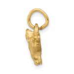 14k Satin Diamond-cut Pig Charm - Image 2