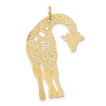 14k Large Satin Diamond-cut Giraffe Charm - Image 3