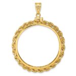 Wideband Distinguished Coin Jewelry 14k Polished Rope 34.2mm x 2.85mm Screw Top Coin Bezel Pendant - Image 3