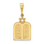 14K Polished 10 Commandment Tablets with Star Of David Charm
