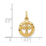 14K Diamond-cut Eternal Life Cross in Circle Charm - Image 4