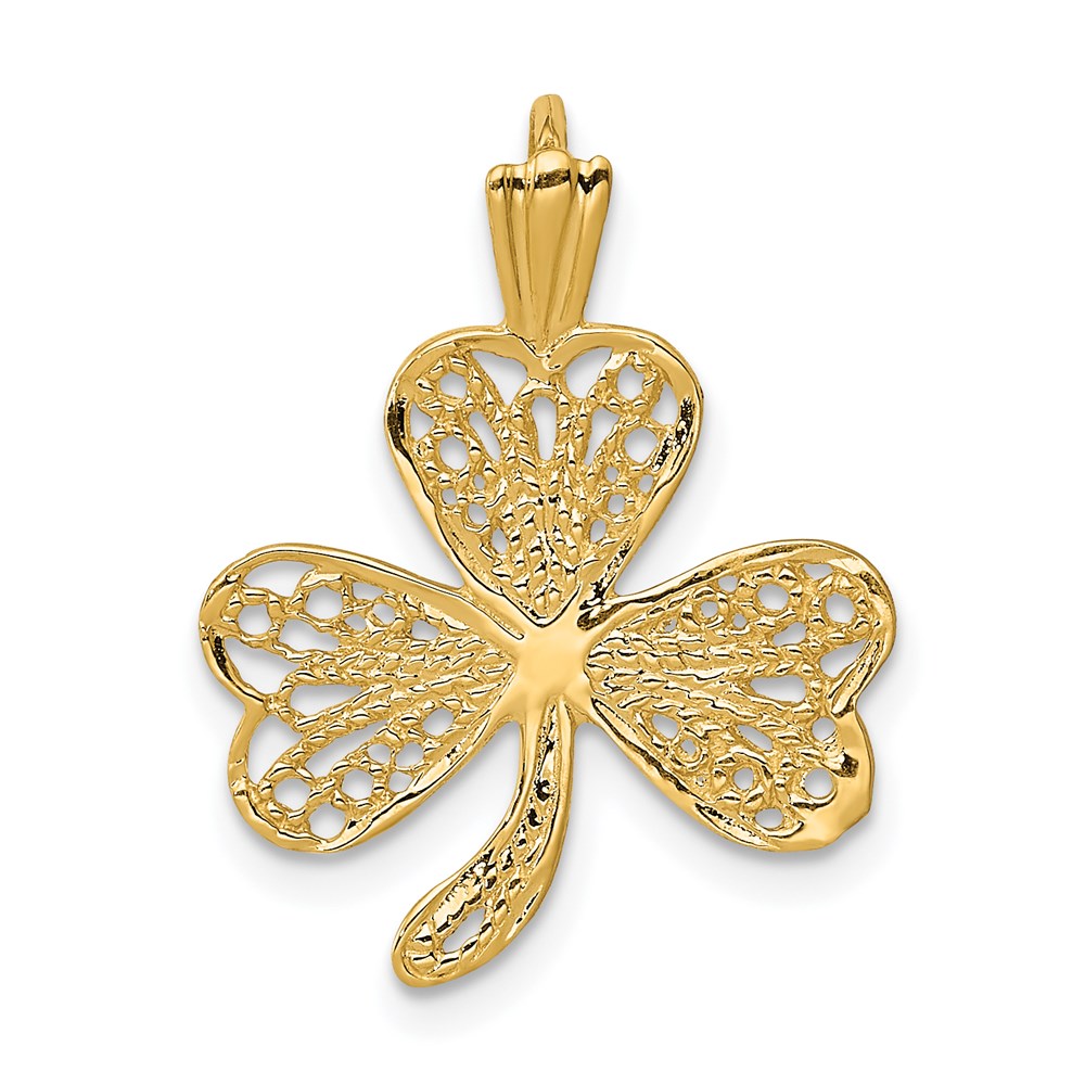 C1441.jpg 14k Filigree Shamrock Charm - Image 1