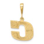 14k Textured Initial C Charm - Image 3