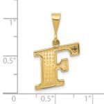 14k Textured Initial F Charm - Image 4