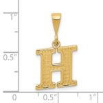 14k Textured Initial H Charm - Image 4
