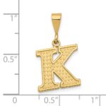 14k Textured Initial K Charm - Image 4