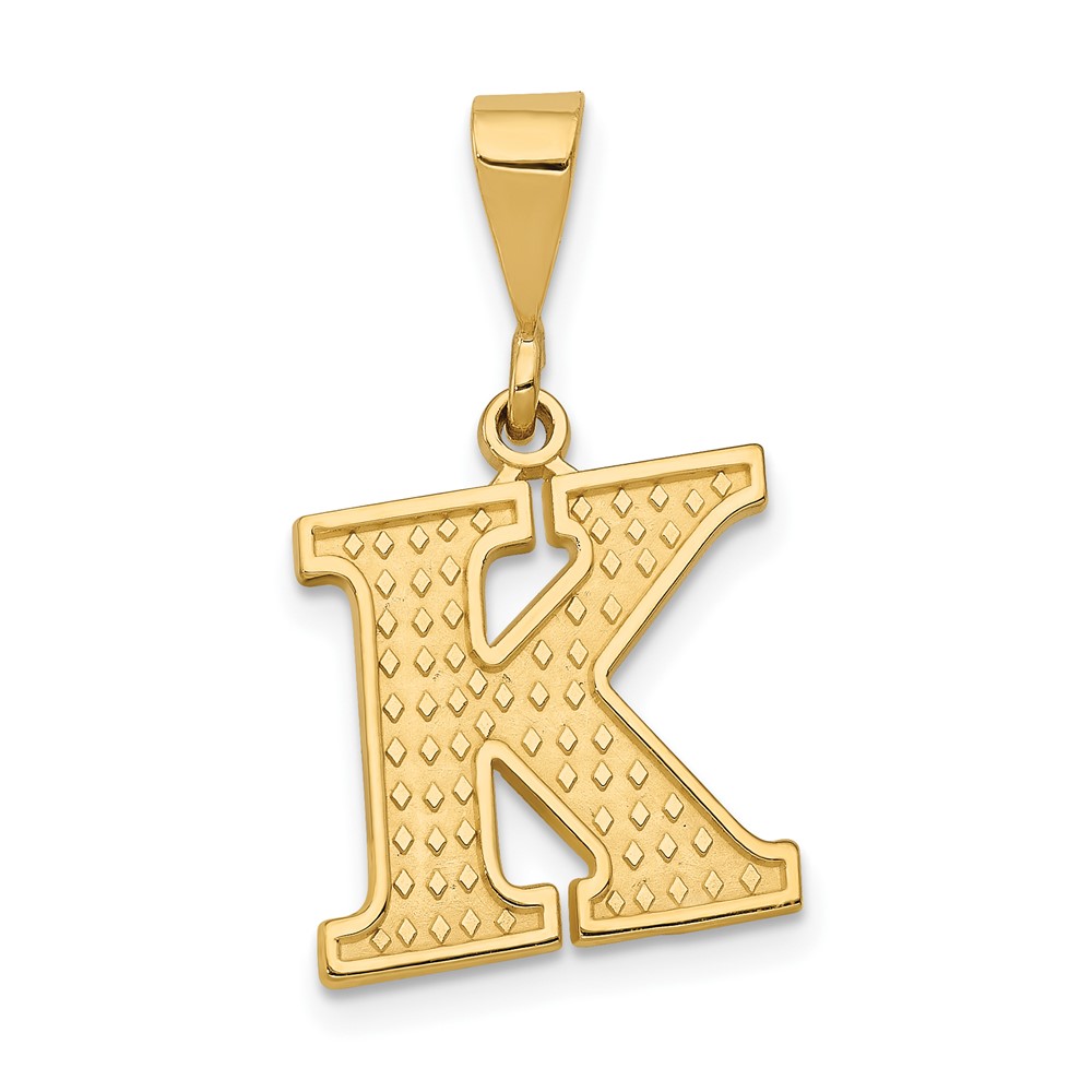 C1449-K.jpg 14k Textured Initial K Charm - Image 1