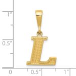14k Textured Initial L Charm - Image 4