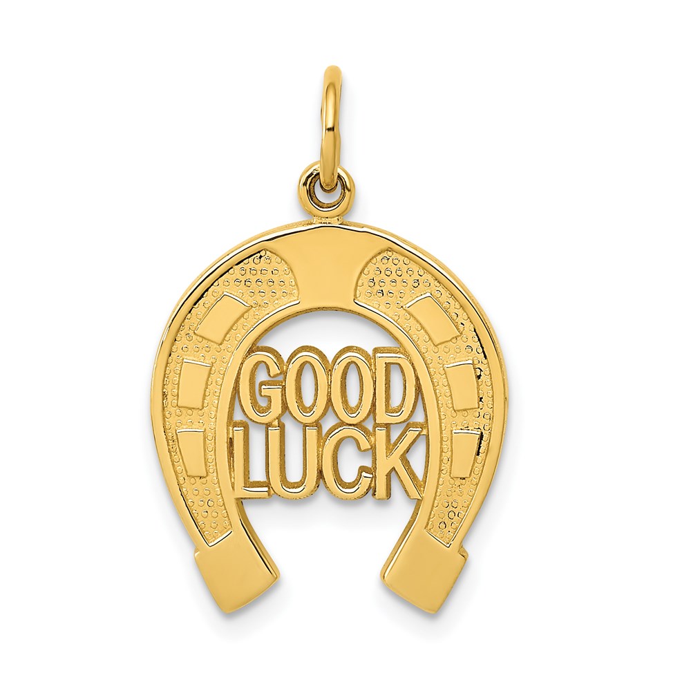 C1463.jpg 14k GOOD LUCK Horseshoe Charm - Image 1