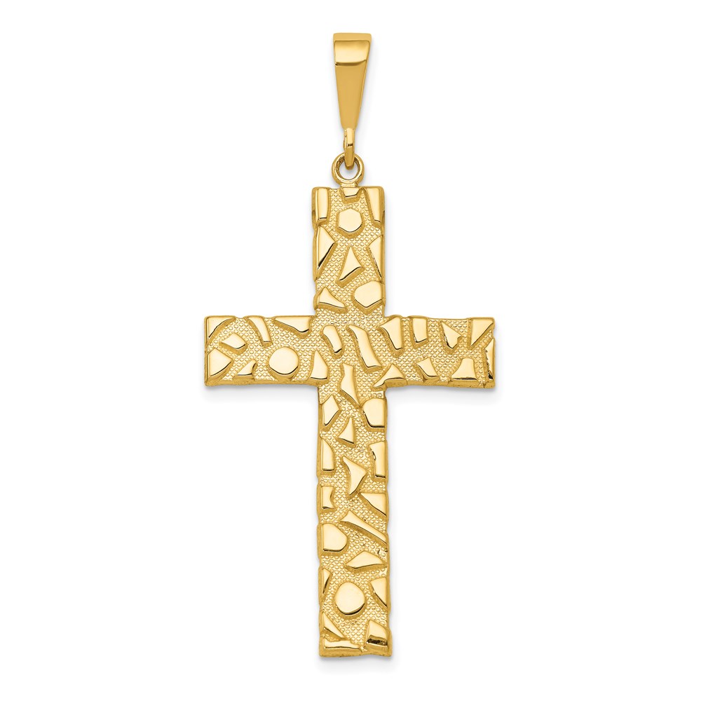 C1464.jpg 14k Nugget Style Cross Pendant - Image 1
