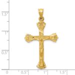 14k Satin Diamond-cut Crucifix Charm - Image 3