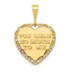 14k Reversible FOR MY WONDERFUL SISTER / YOU MEAN SO MUCH Heart Charm - Image 3