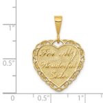 14k Reversible FOR MY WONDERFUL SISTER / YOU MEAN SO MUCH Heart Charm - Image 4