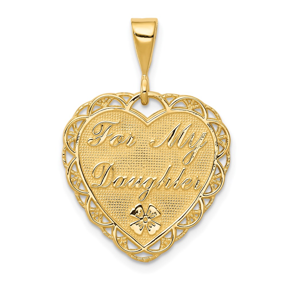 C1701.jpg 14k Reversible FOR MY DAUGHTER / YOU ARE MY PRIDE AND JOY Heart Charm - Image 1