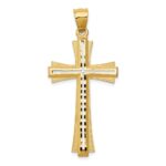 14K Diamond Cut and Satin Cross Pendant