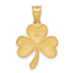 14k Satin Diamond-cut Shamrock Charm - Image 3