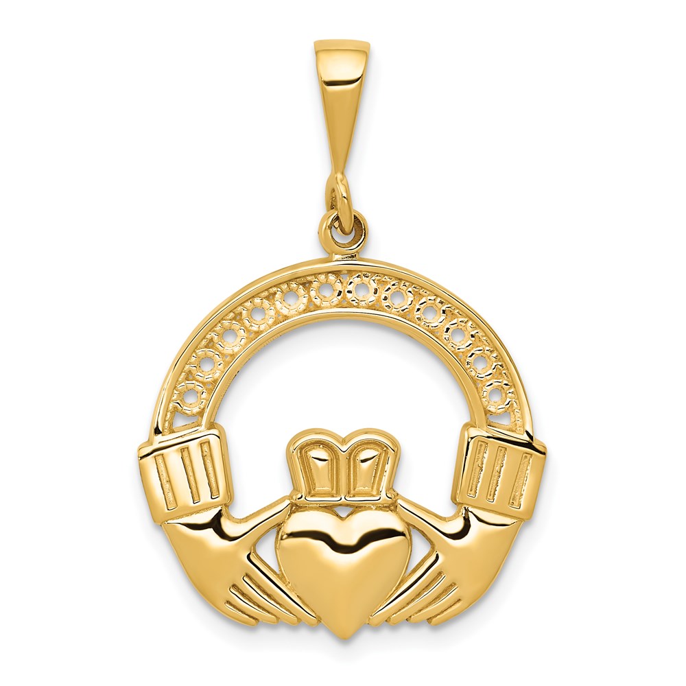 C1754.jpg 14k Claddagh Pendant - Image 1
