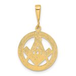 14k Polished and Textured Masonic Symbol Pendant - Image 3