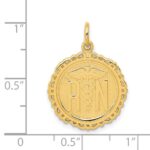 14k RN Registered Nurse Textured Back Disc Charm - Image 4