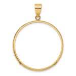 Wideband Distinguished Coin Jewelry 14k Polished and Diamond-cut 32.0mm Prong Coin Bezel Pendant - Image 3