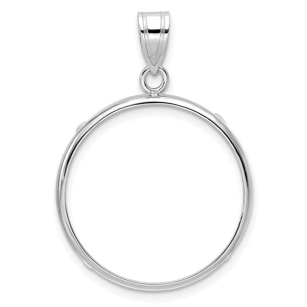 C1801W_22.0.jpg Wideband Distinguished Coin Jewelry 14k White Gold Polished 22.0mm Prong Coin Bezel Pendant - Image 1
