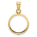 Wideband Distinguished Coin Jewelry 14k Polished 14.0mm Prong Coin Bezel Pendant - Image 3