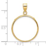 Wideband Distinguished Coin Jewelry 14k Polished 22.0mm Prong Coin Bezel Pendant - Image 4