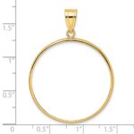 Wideband Distinguished Coin Jewelry 14k Polished 32.0mm Prong Coin Bezel Pendant - Image 4
