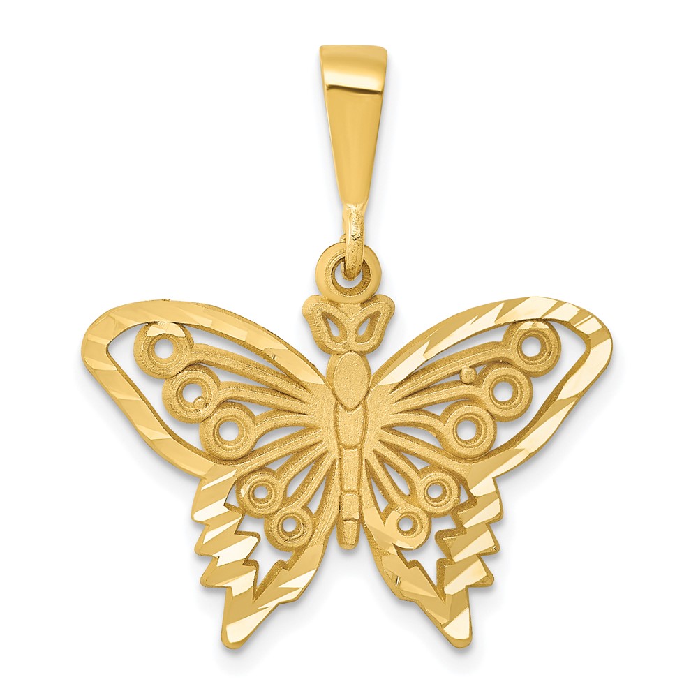 C1849.jpg 14k Diamond-cut Butterfly Charm - Image 1