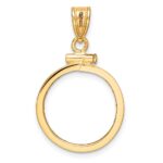 Wideband Distinguished Coin Jewelry 14k Polished and Diamond-cut 16.5mm x 1.35mm Screw Top Coin Bezel Pendant - Image 3