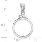 Wideband Distinguished Coin Jewelry 14k White Gold Polished 16.5mm x 1.35mm Screw Top Coin Bezel Pendant - Image 4