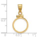 Wideband Distinguished Coin Jewelry 14k Polished 13.0mm x 1.1mm Screw Top Coin Bezel Pendant - Image 4