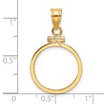 Wideband Distinguished Coin Jewelry 14k Polished 16.5mm x 1.35mm Screw Top Coin Bezel Pendant - Image 4