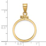 Wideband Distinguished Coin Jewelry 14k Polished 18.0mm x 1.35mm Screw Top Coin Bezel Pendant - Image 4