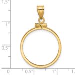 Wideband Distinguished Coin Jewelry 14k Polished 21.6mm x 1.7mm Screw Top Coin Bezel Pendant - Image 4