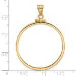 Wideband Distinguished Coin Jewelry 14k Polished 32.0mm x 2.85mm Screw Top Coin Bezel Pendant - Image 4