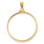 Wideband Distinguished Coin Jewelry 14k Polished 34.2mm x 2.85mm Screw Top Coin Bezel Pendant