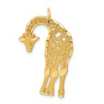 14k Satin Diamond-cut Giraffe Charm