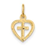14k Small Cross in Heart Charm - Image 3