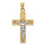 14k Two-tone Crucifix Pendant