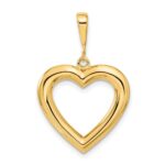 14K Polished Heart Pendant - Image 3