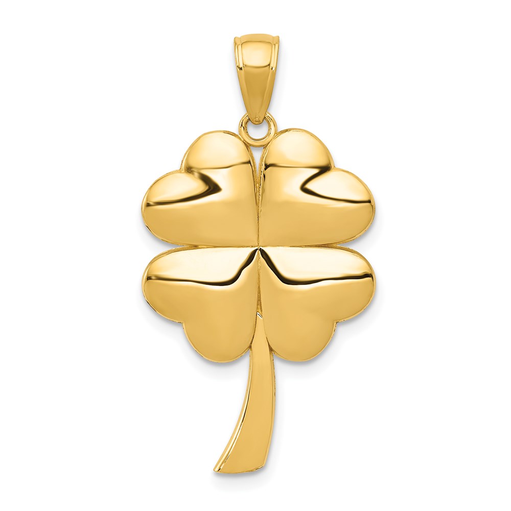 C2199.jpg 14k Solid Polished 4-Leaf Clover Pendant - Image 1