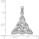 14k White Gold Polished Trinity Knot Pendant - Image 4