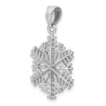 14k White Gold Polished Snowflake Pendant - Image 4