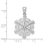 14k White Gold Polished Snowflake Pendant - Image 5