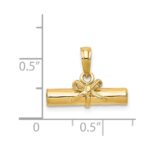 14k 3-D Hollow Polished DIPLOMA Pendant - Image 4