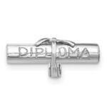 14K White Gold 3-D Hollow Polished DIPLOMA Pendant - Image 6