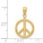 14k 3-D Polished Peace Sign Charm - Image 4