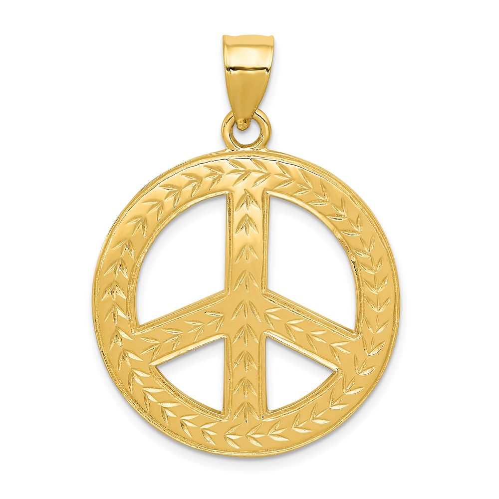 C2248.jpg 14k Solid Polished Peace Sign Pendant - Image 1